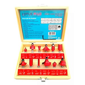 Jogo de Fresas Tupia para Madeira 12 Peças com Estojo Lotus 3293
