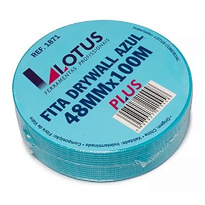 Fita Telada Auto Adesiva Drywall Gesso 48mm x 100 Metros Azul Lotus 1871