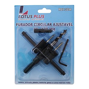 Furador Circular Ajustável Broca Bailarina 30mm a 120mm Lotus 3294