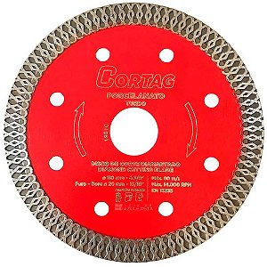 Disco Diamantado Turbo para Porcelanato 4.3/8 Polegadas 110mm x 20mm Best Quality Cortag 60659
