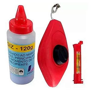Jogo Linha Cal Giz Linha Vermelho com Nivel Lotus 3898