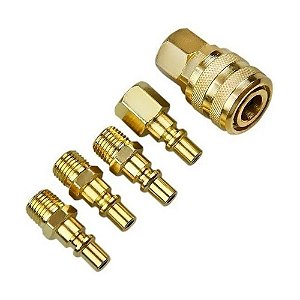 Jogo de Conectores Engate Rápido Mangueira Compressor Rosca 1/4 NPT 5 Peças Lotus 2900