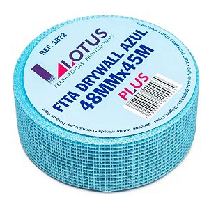 Fita Telada Auto Adesiva Drywall Gesso 48mm x 45 Metros Azul Lotus 1872
