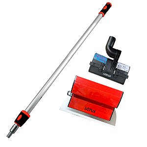 Kit Desempenadeira de Inox para Massa Corrida Berox 25cm com Suporte e Extensor Lotus