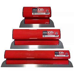 Kit Jogo 3 Desempenadeiras de Inox para Massa Corrida 25cm 40cm e 60cm Berox Atlas Nivelopro