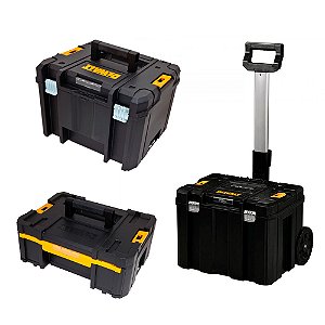 Kit Carrinho Profundo com Rodas + 2 Caixas Organizadoras de Ferramentas Tstak® DeWalt