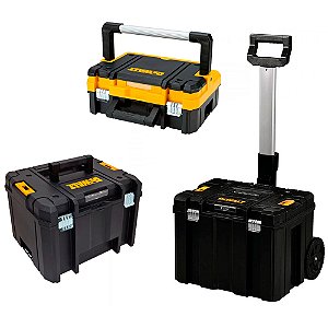 Kit Carrinho Profundo com Rodas + 2 Caixas Organizadoras de Ferramentas Tstak® DeWalt