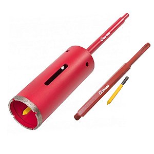 Kit Serra Copo Diamantada 53mm x 150mm para Alvenaria Ar Condicionado + Haste com Encaixe Sds Plus Cortag