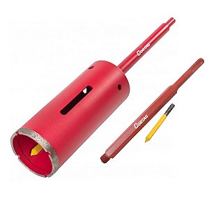 Kit Serra Copo Diamantada 65mm x 150mm para Alvenaria Ar Condicionado + Haste com Encaixe Sds Plus Cortag