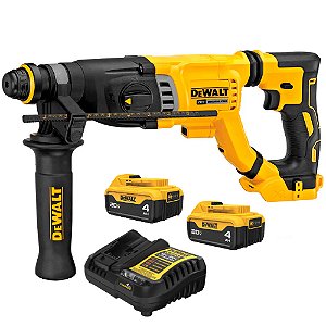 Kit Martelete Perfurador Rompedor Sds Plus 20V Max* XR 3,0J Brushless + 2 Baterias 20V 4Ah XR + Carregador 4Ah DeWalt