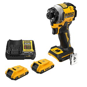 Kit Parafusadeira de Impacto 1/4'' 20V Max* Brushless Atomic 205Nm + 2 Bateria 2Ah + Carregador 4Ah Bivolt Dewalt DCF850