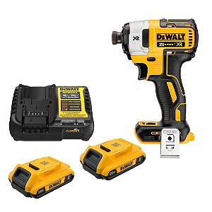 Kit Parafusadeira de Impacto 1/4'' 20V Max Xr Brushless 205Nm + 2 Baterias 20V 2Ah e Carregador 4Ah Bivolt Dewalt DCF887