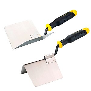 Kit Jogo 2 Espatulas de Canto Externo e Interno Drywall Inox Stanley