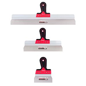 Kit Jogo 3 Espátulas para Drywall Gesso Massa Corrida Aço Inox 15cm 35cm 60cm Cortag