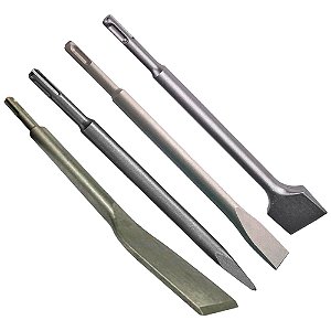 Kit Jogo 4 Peças Ponteira e Talhadeira para Martelete Sds Plus Lotus