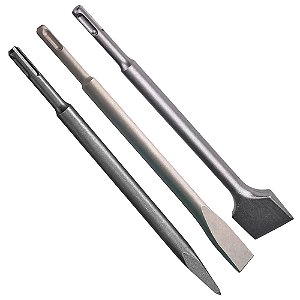 Kit Jogo 3 peças Ponteira e Talhadeira Sds Plus para Martelete Lotus