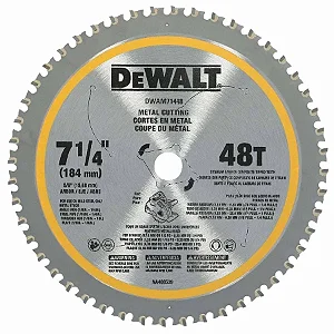 Disco Lâmina de Serra Circular para Metal 7.1/4'' 185mm x 16mm x 48 Dentes Dewalt DWAM71448
