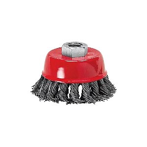 Escova de Aço 4" 100mm Circular Trançado para Esmerilhadeira M14 x 2 Lotus 2566