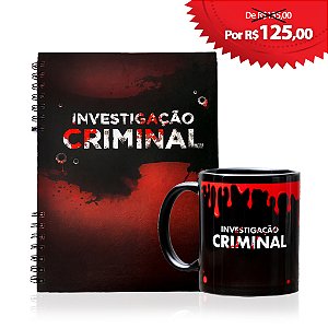 CADERNO INVESTIGAÇÃO CRIMINAL + CANECA INVESTIGAÇÃO CRIMINAL