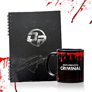 CADERNO OPERAÇÃO POLICIAL II 21X28CM  + CANECA INVESTIGAÇÃO CRIMINAL