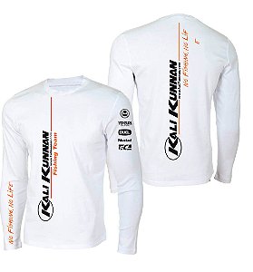 Camiseta de Pesca Esportiva Unisex Manga Longa Branca