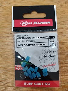 Flutuantes de Pesca Fosforescente Attractor 6mm Azul com 12