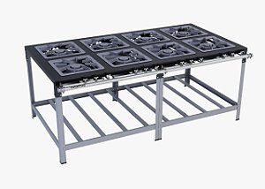 FOGAO INDUTRIAL STORI PREMIUM 08 BOCAS DUPLAS 40X40 - PERFIL 9 - METALMAQ