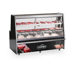 EXPOSITOR REFRIGERADO ACOUGUE PRATELEIRA GRTA-200, PRET - 220V - GELOPAR