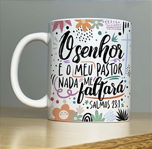 Caneca Personalizada de Porcelana O Senhor é meu Pastor