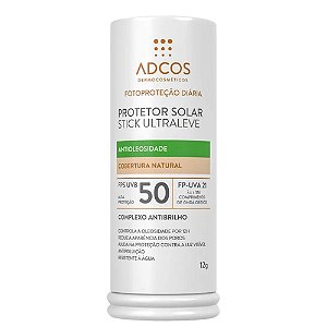 Adcos Protetor Solar Stick Ultraleve Antioleosidade FPS 50 Nude 12g
