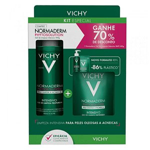 Vichy Kit Normaderm Phytosolution Gel de Limpeza Intensivo 300g + Refil 240g