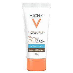 Vichy Capital Soleil Hydra-Matte Protetor Solar Facial FPS50 Cor 5.0 30g