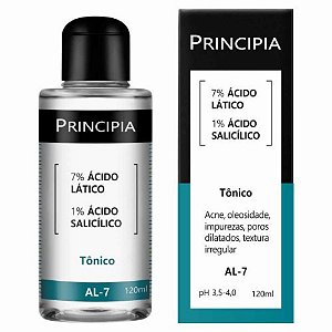Principia Tônico Skincare 7% Ácido Lático + 1% Ácido Salicílico AL-7 Com 120ml