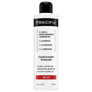Principia Condicionador Antiqueda 2% Glicerina + 1% D-Pantenol + 0,5% Keratinas Principia Skincare AQ-01 250ml
