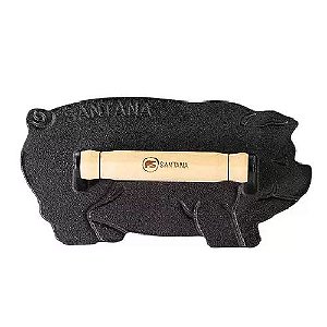 Prensador Amassador De Bife Porquinho Ferro Fundido Grande 23 cm