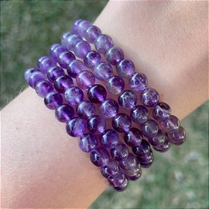 Pulseira de Ametista esfera 6mm
