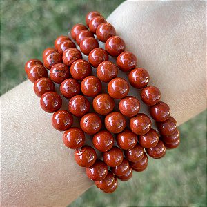 Pulseira de Jaspe Vermelho esfera 6mm