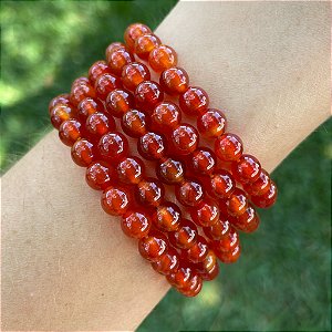 Pulseira de Cornalina esfera 6mm