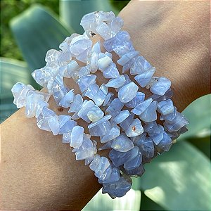 Pulseira de Ágata blue lace em cascalho