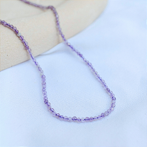 Choker de Ametista facetada 2mm
