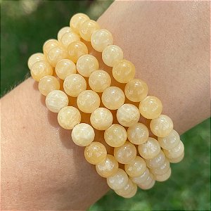 Pulseira de Calcita amarela esfera 6mm