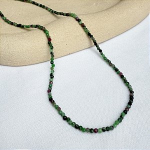 Choker de Rubi Zoisita facetada 2mm