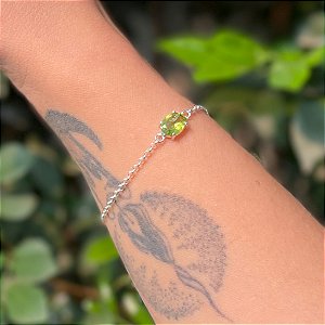 Pulseira Peridoto em prata 925