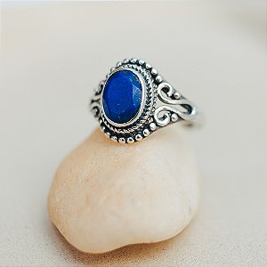 Anel Lápis Lazuli em prata 925