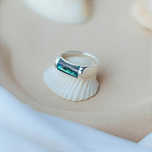 Anel Abalone em prata 925