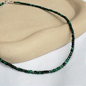 Choker de Malaquita facetada 2.5mm