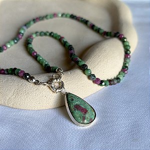 Colar Rubi Zoisita - 50cm
