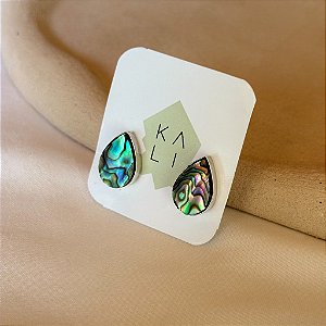 Brinco Abalone gota em prata 925