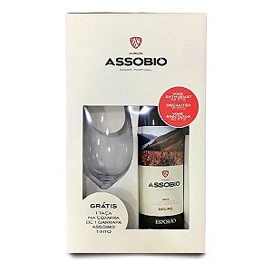 Kit Presente Vinho Tinto Assobio Douro + Taça de Cristal