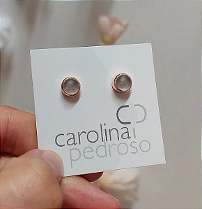 Brincos Pin - Cristal Fosco Rosê